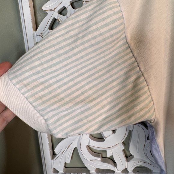 Vintage Collections Plus Floral Cotton Top Blue Green White 38/18W FLAW - Picture 7 of 7